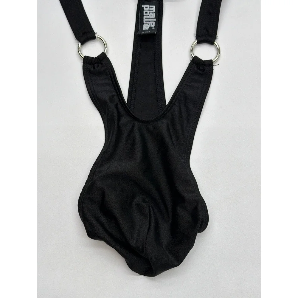 Male Power Mens Black O-Ring Thong Bodysuit Harness Style Size L/XL